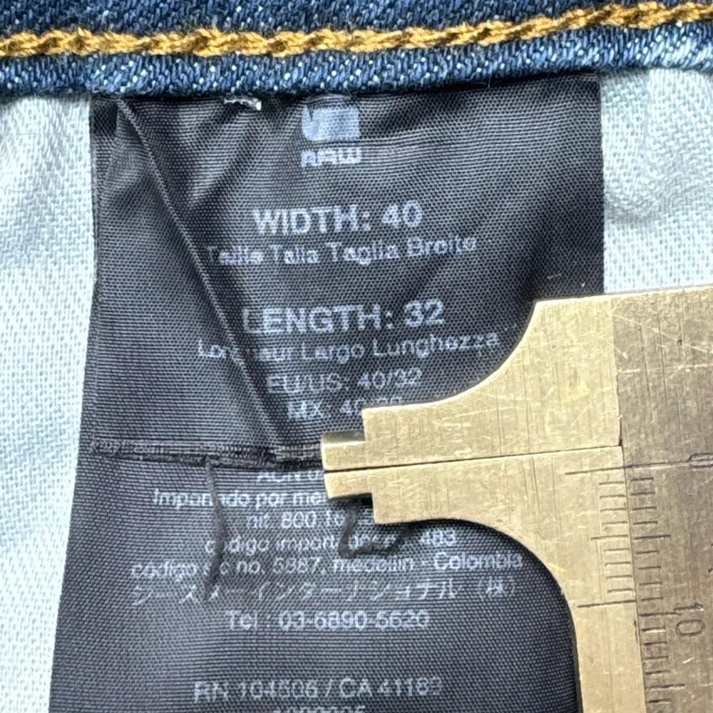 G-Star Raw 5620 3D Slim Jeans Mens 40x32 Blue Medium Wash Distressed Denim